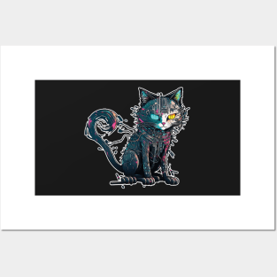 Cyber Kitty T-Shirt 3 Posters and Art